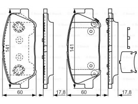 BOSCH KIA Disk Balata - Ön - [WVA 24915] - [141x60x17,8 mm]